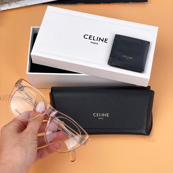 Celine Eyeglasses CL50019I 072 Transparent Light Pink Cat Eye Unisex - Picture 8 of 8